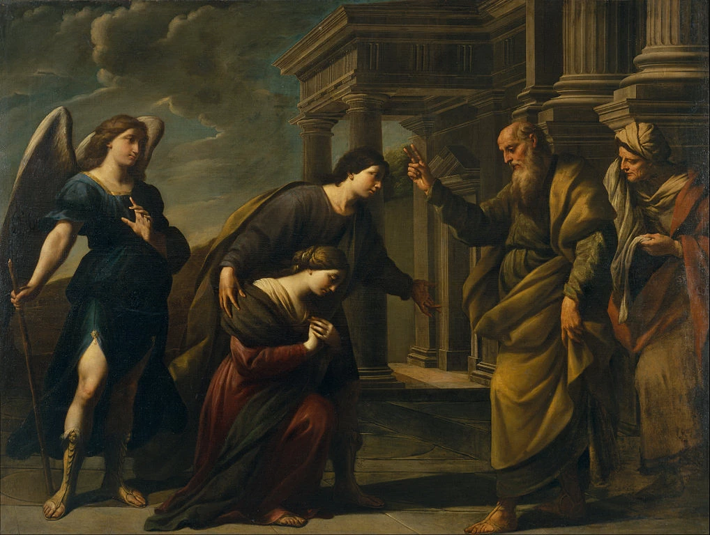 Benedizione di Rachele alla figlia Sara prima di lasciare Ecbatana con Tobia - Museo Nazionale d'Arte della Catalogna, Barcellona